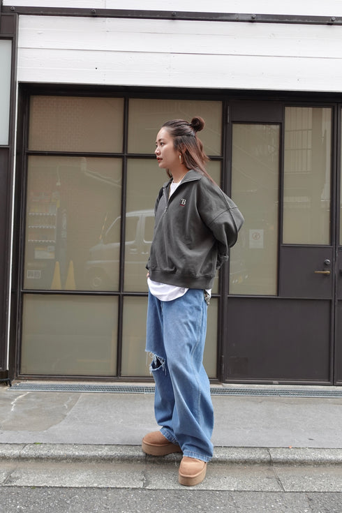 レオパードパッチボーイズデニム